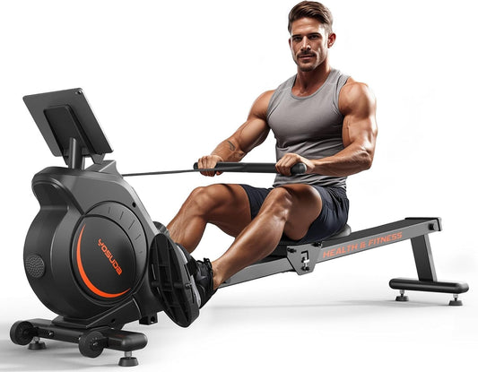YOSUDA Magnetic/Water Rowing Machine for Home - Rower Machine Use with Bluetooth, App Supported, Rowing Machine for Taller Power Athletes, Comfortable Seat Cushion