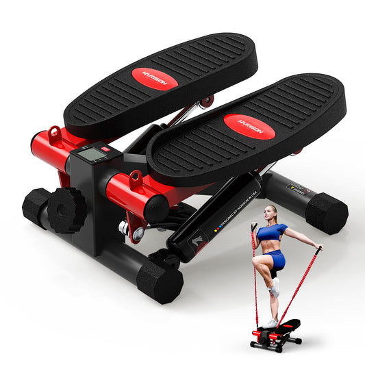 HARISON Mini Steppers for Exercise, Stair Stepper with LCD Monitor 300LBS Capacity, Portable Under Desk Stepper for Home Workout