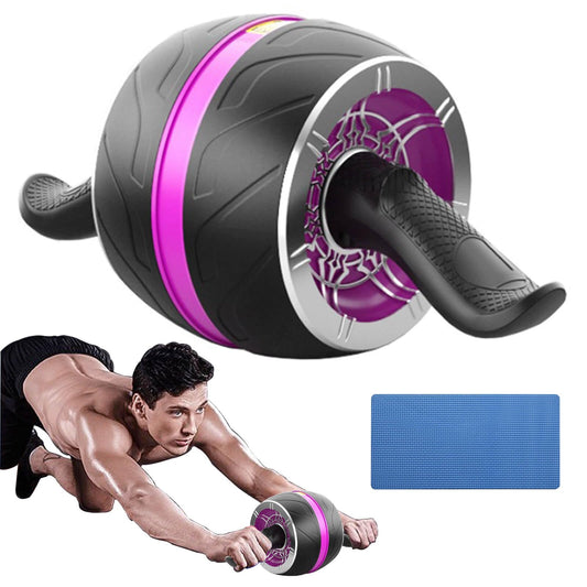 AB Wheel Roller with Resistance Spring, Automatic Rebound Exercise Abdominal Ultra-Wide Wheels Fitness for Gym & Home, Core Work-out Strength-Training Roller with Knee Pad, 14.6"W