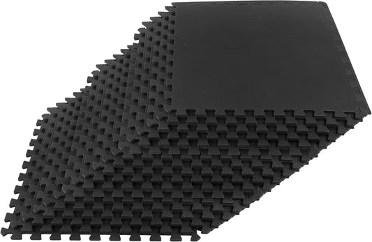 EVA Foam Mat Tiles 18-Pack, Black